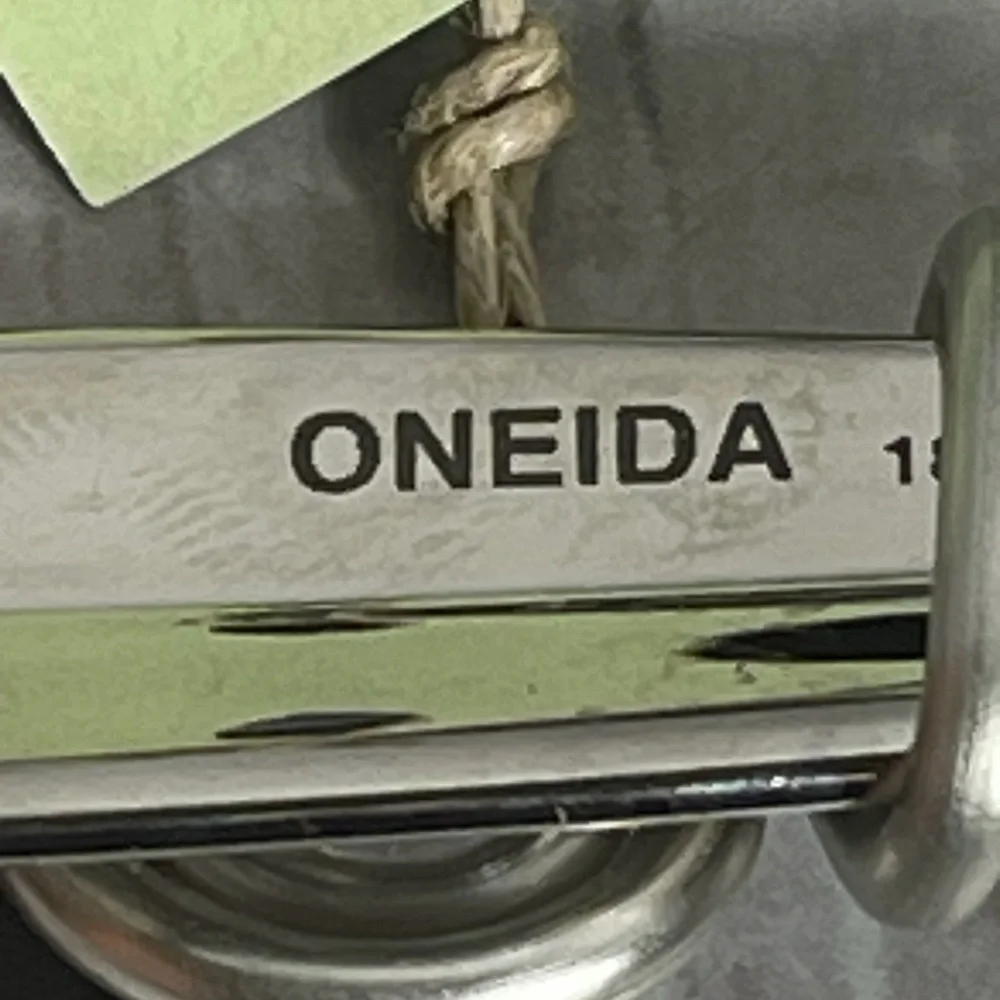 Vintage 1999 Oneida 18/8 Beaded Handle Serving Spoon Fork Set